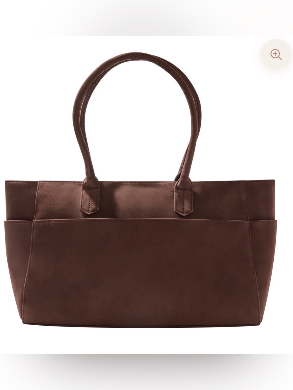 Mali + Lili Faux Suede Tote in Dark Brown $98 Retail NWT